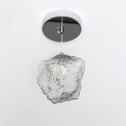 Glazen hanglamp Retro decoratieve lamp IJsblokjesvormige lampenkap
