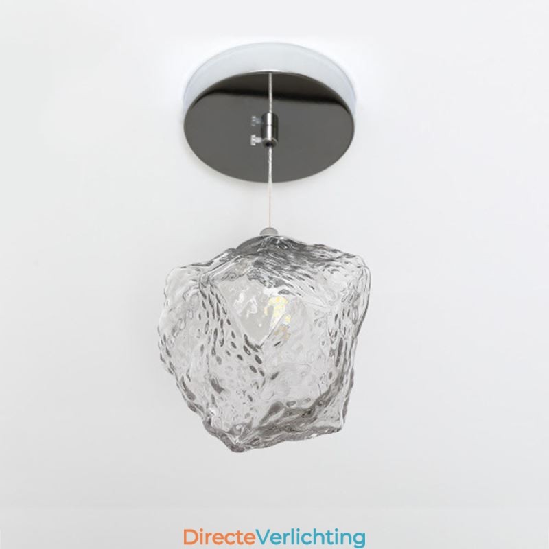 Glazen hanglamp Retro decoratieve lamp IJsblokjesvormige lampenkap