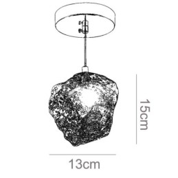 Glazen hanglamp Retro decoratieve lamp IJsblokjesvormige lampenkap
