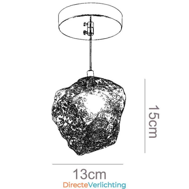 Glazen hanglamp Retro decoratieve lamp IJsblokjesvormige lampenkap