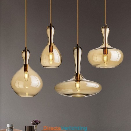 Nordic Glazen Hanglamp Amberkleurige Kap Plafondlamp Nordic Glazen Hanglamp Amberkleurige Kap Plafondlamp