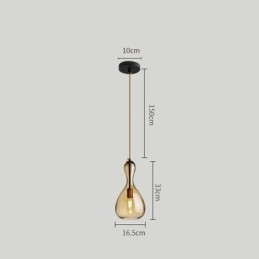 Nordic Glazen Hanglamp Amberkleurige Kap Plafondlamp