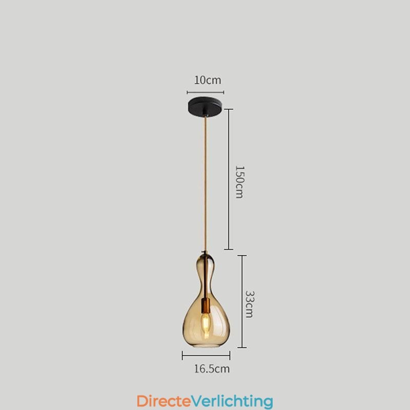 Nordic Glazen Hanglamp Amberkleurige Kap Plafondlamp