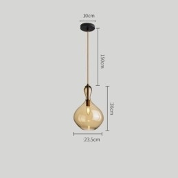 Nordic Glazen Hanglamp Amberkleurige Kap Plafondlamp