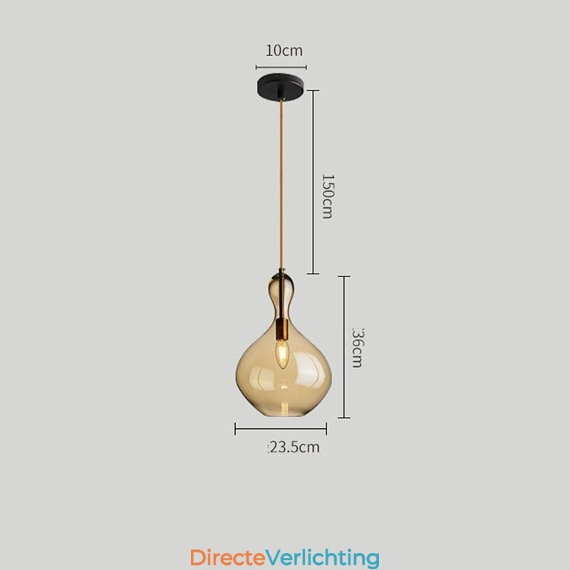 Nordic Glazen Hanglamp Amberkleurige Kap Plafondlamp
