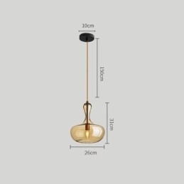Nordic Glazen Hanglamp Amberkleurige Kap Plafondlamp