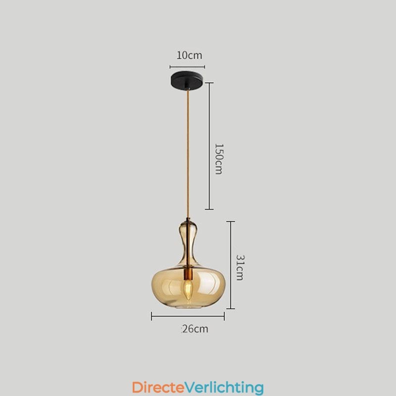 Nordic Glazen Hanglamp Amberkleurige Kap Plafondlamp