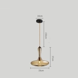 Nordic Glazen Hanglamp Amberkleurige Kap Plafondlamp