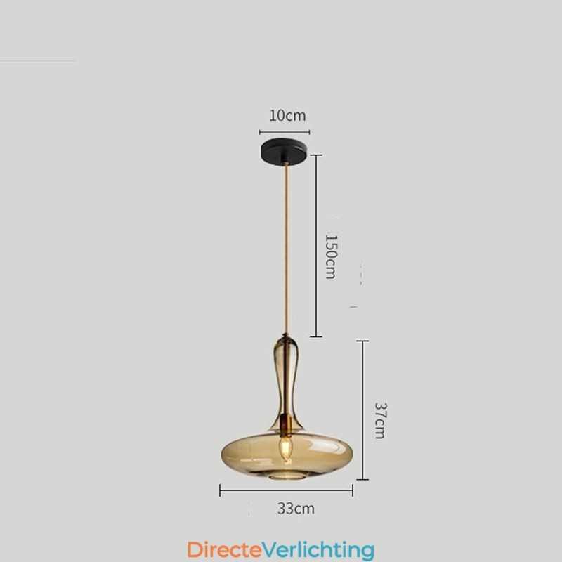 Nordic Glazen Hanglamp Amberkleurige Kap Plafondlamp