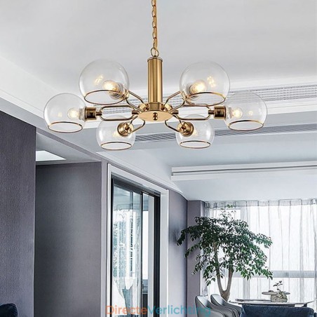 Glazen hanglamp moderne minimalistische smeedijzeren plafondlamp Glazen hanglamp moderne minimalistische smeedijzeren plafondlamp