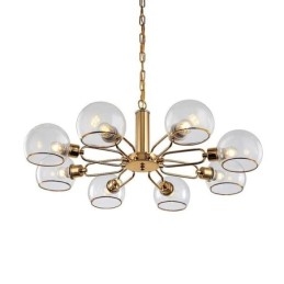 Glazen hanglamp moderne minimalistische smeedijzeren plafondlamp