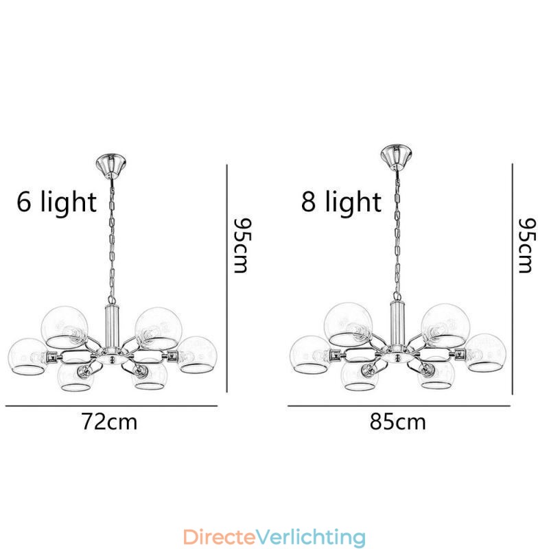 Glazen hanglamp moderne minimalistische smeedijzeren plafondlamp