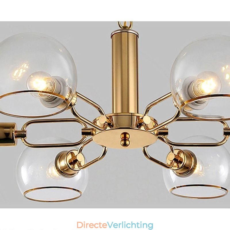 Glazen hanglamp moderne minimalistische smeedijzeren plafondlamp