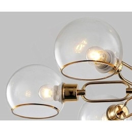 Glazen hanglamp moderne minimalistische smeedijzeren plafondlamp