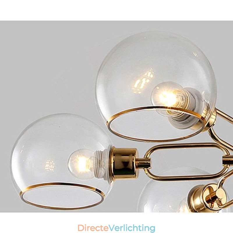 Glazen hanglamp moderne minimalistische smeedijzeren plafondlamp