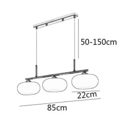 Nordic Glazen Hanglamp Creatieve Smeedijzeren Plafondlamp