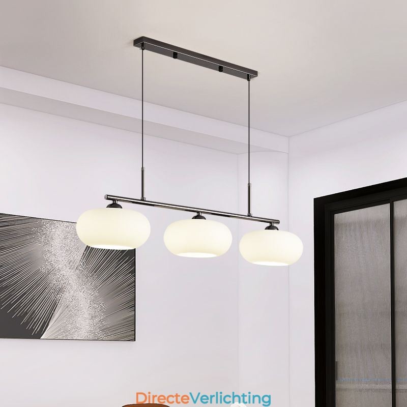 Nordic Glazen Hanglamp Creatieve Smeedijzeren Plafondlamp