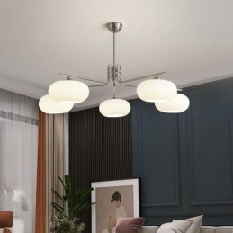 Nordic Glazen Hanglamp Creatieve Smeedijzeren Plafondlamp