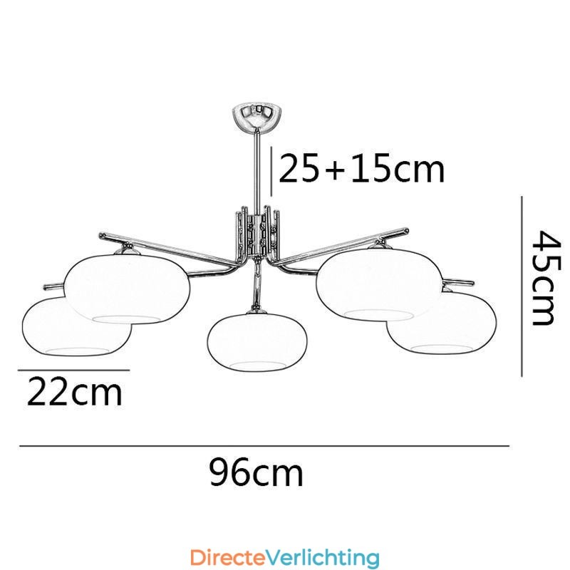Nordic Glazen Hanglamp Creatieve Smeedijzeren Plafondlamp