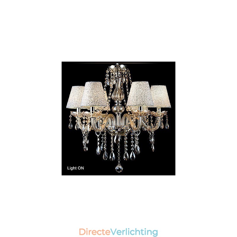 Moderne, eigentijdse, klassieke, vintage, kristal, gegalvaniseerde glazen kroonluchter