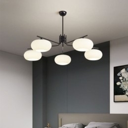 Nordic Glazen Hanglamp Creatieve Smeedijzeren Plafondlamp