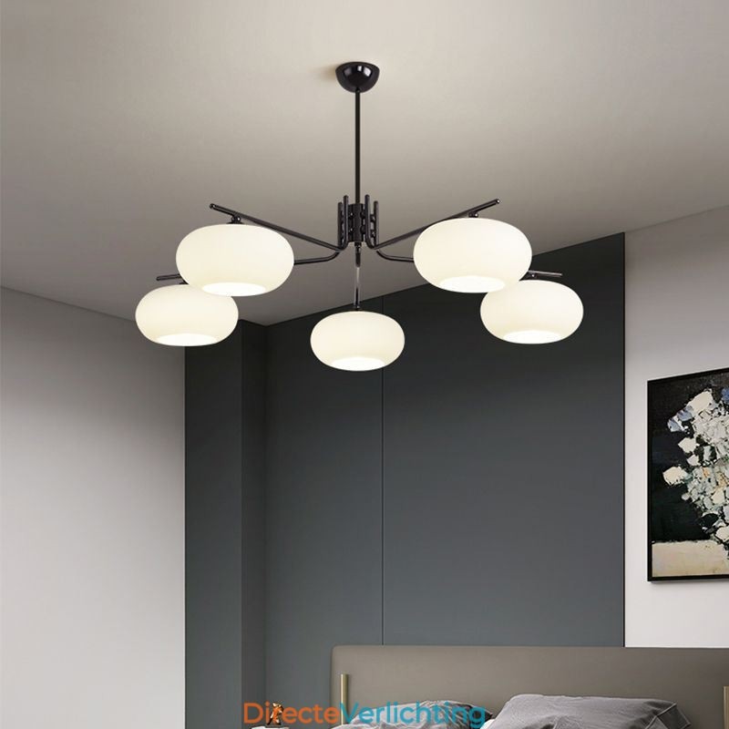 Nordic Glazen Hanglamp Creatieve Smeedijzeren Plafondlamp