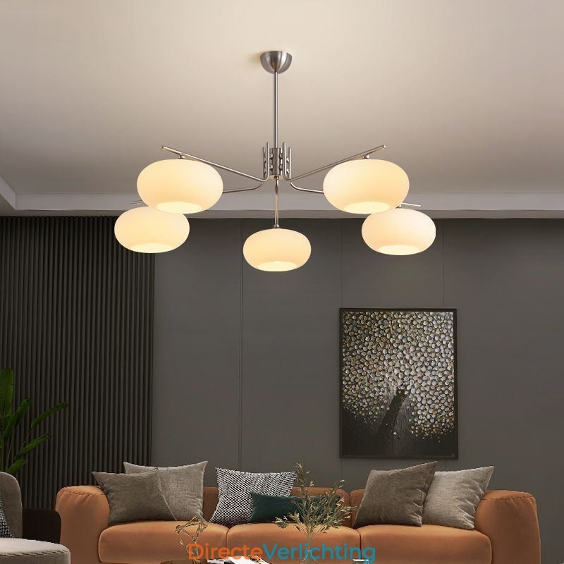 Nordic Glazen Hanglamp Creatieve Smeedijzeren Plafondlamp