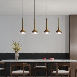 Moderne glazen hanglamp, smeedijzeren glazen plafondlamp