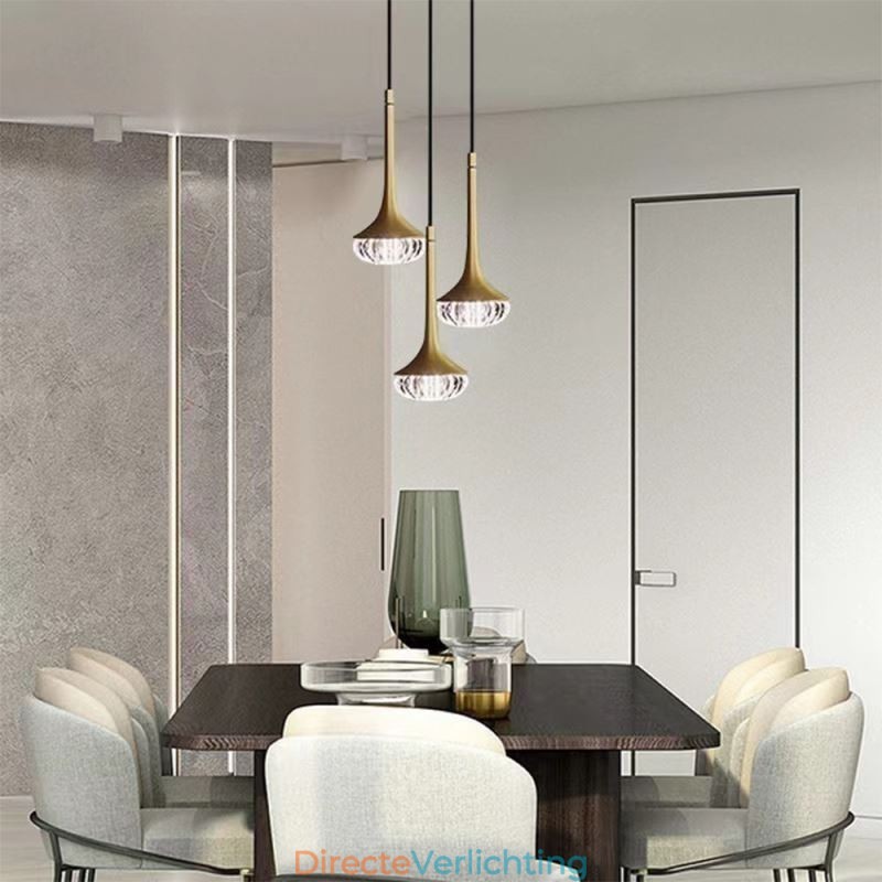 Moderne glazen hanglamp, smeedijzeren glazen plafondlamp
