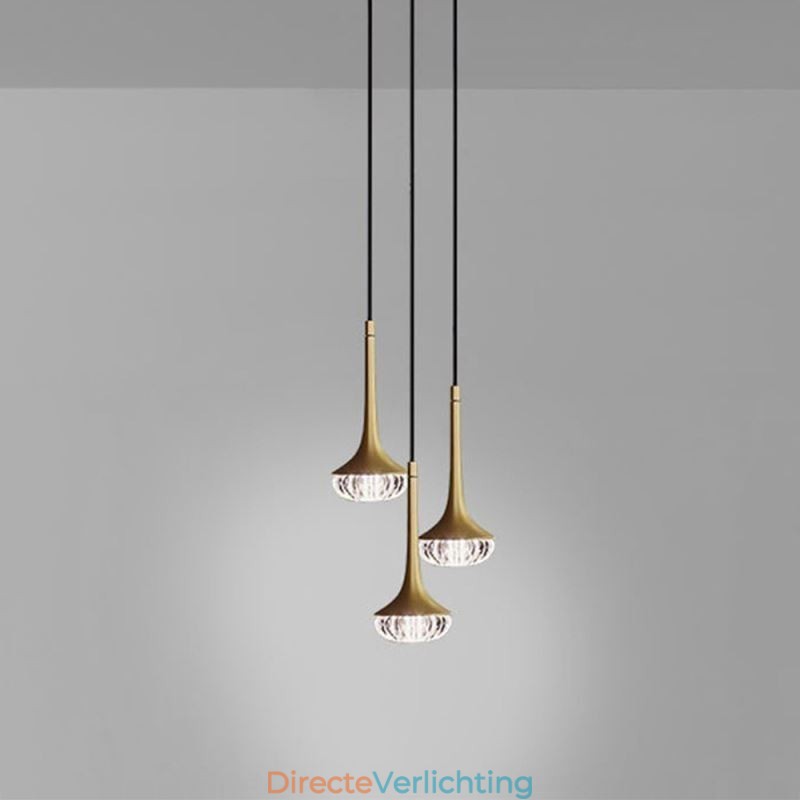 Moderne glazen hanglamp, smeedijzeren glazen plafondlamp