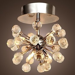 Moderne eigentijdse kristallen mini-stijl chromen metalen kroonluchter inbouw