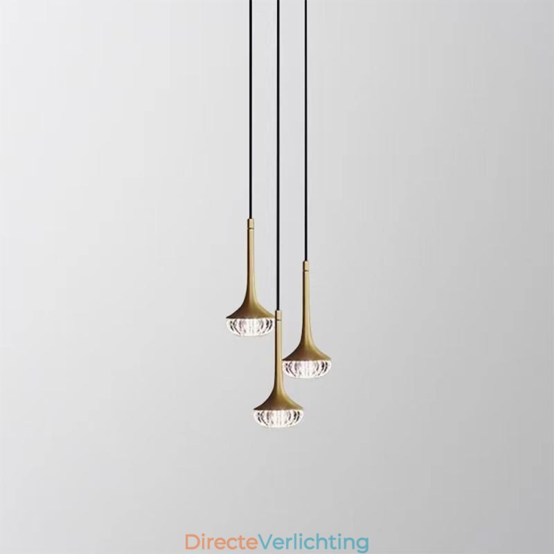Moderne glazen hanglamp, smeedijzeren glazen plafondlamp
