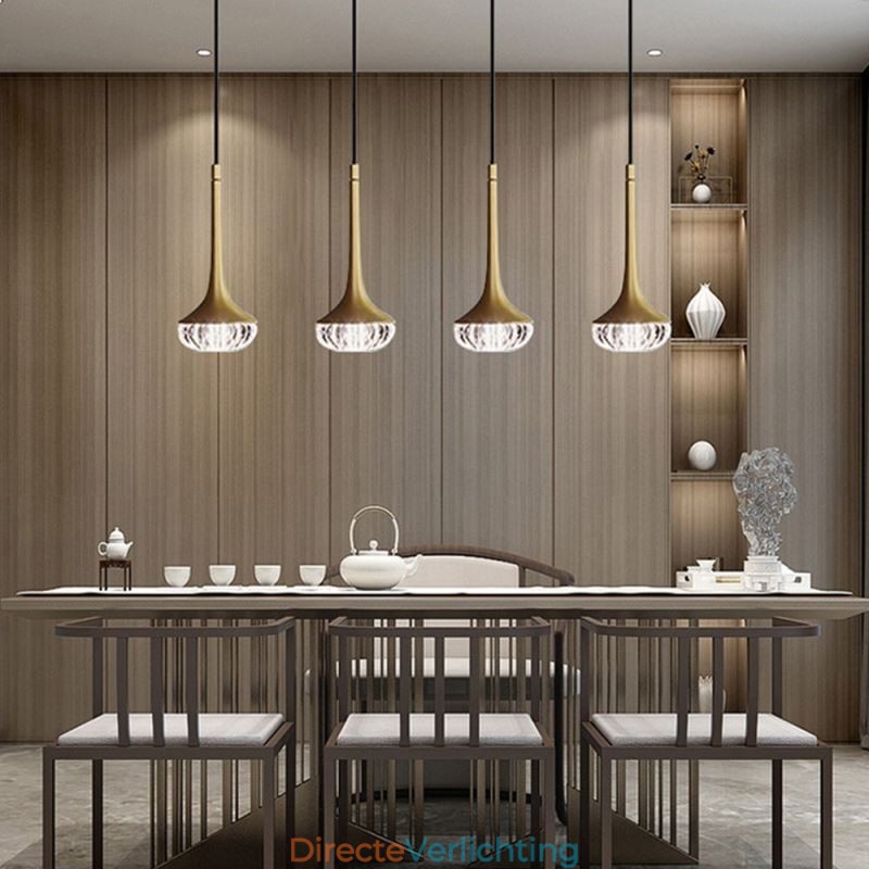 Moderne glazen hanglamp, smeedijzeren glazen plafondlamp