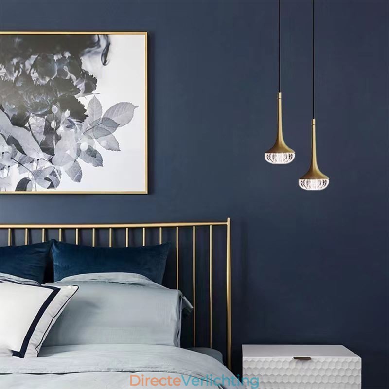 Moderne glazen hanglamp, smeedijzeren glazen plafondlamp