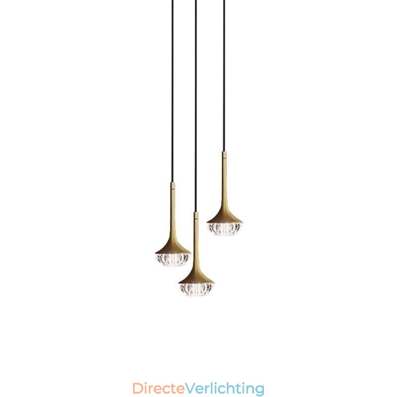 Moderne glazen hanglamp, smeedijzeren glazen plafondlamp