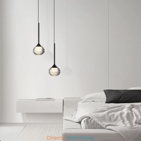 Eenvoudige glazen hanglamp, zwarte decoratieve plafondlampen Eenvoudige glazen hanglamp, zwarte decoratieve plafondlampen