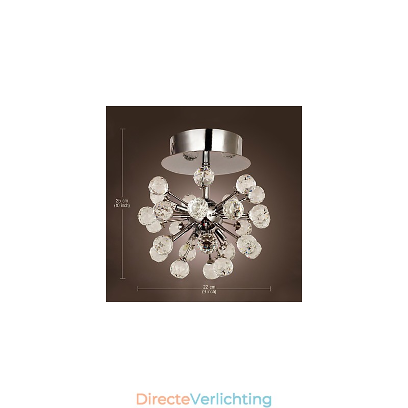 Moderne eigentijdse kristallen mini-stijl chromen metalen kroonluchter inbouw