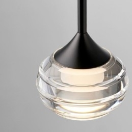 Eenvoudige glazen hanglamp, zwarte decoratieve plafondlampen