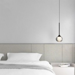 Eenvoudige glazen hanglamp, zwarte decoratieve plafondlampen