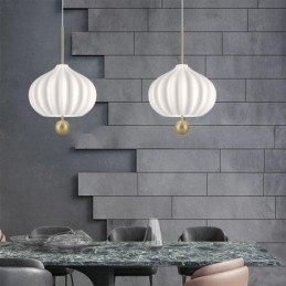 Moderne witte glazen hanglamp bolvormige minimalistische plafondlamp