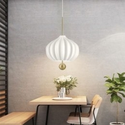 Moderne witte glazen hanglamp bolvormige minimalistische plafondlamp