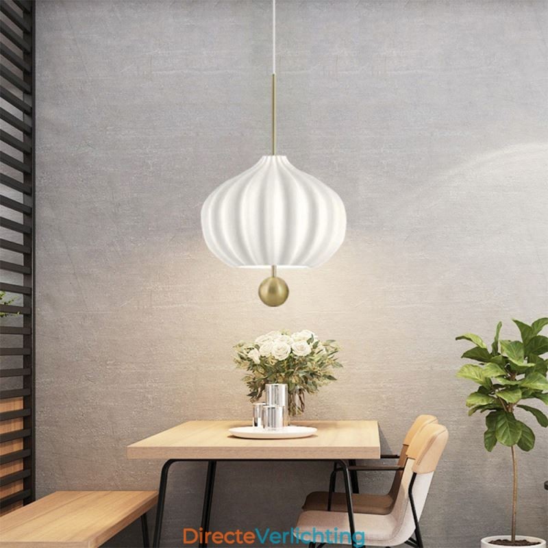 Moderne witte glazen hanglamp bolvormige minimalistische plafondlamp