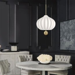 Moderne witte glazen hanglamp bolvormige minimalistische plafondlamp