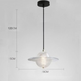 Moderne glazen hanglamp in de vorm van een plafondlamp