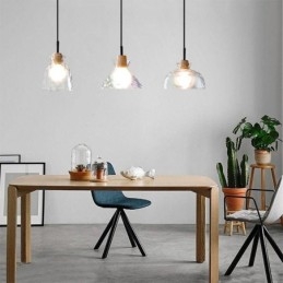 Moderne eenvoudige hanglamp waterdoorlatend glas 3 plafondlamp bedlamp