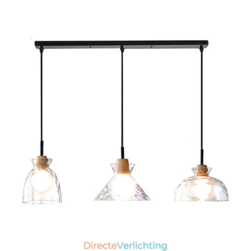 Moderne eenvoudige hanglamp waterdoorlatend glas 3 plafondlamp bedlamp