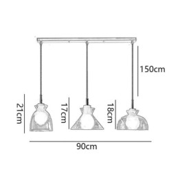 Moderne eenvoudige hanglamp waterdoorlatend glas 3 plafondlamp bedlamp