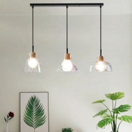 Moderne eenvoudige hanglamp waterdoorlatend glas 3 plafondlamp bedlamp
