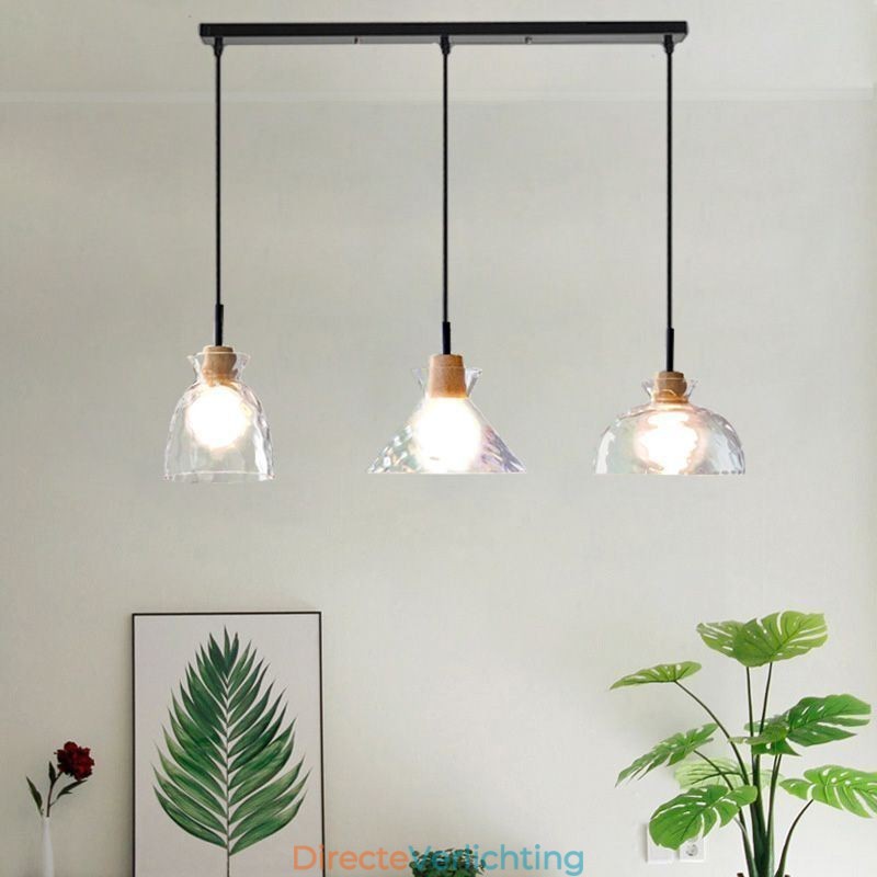 Moderne eenvoudige hanglamp waterdoorlatend glas 3 plafondlamp bedlamp