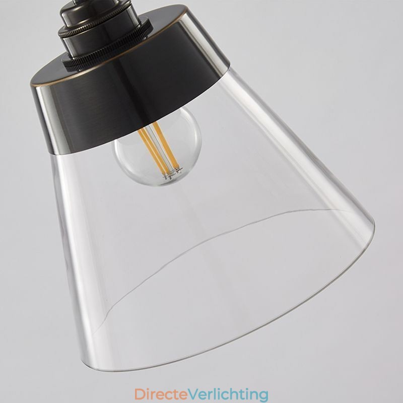 Moderne glazen hanglamp, enkele hangende hanglamp met heldere glazen kap